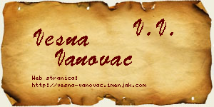 Vesna Vanovac vizit kartica